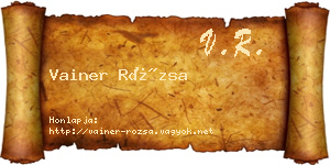 Vainer Rózsa névjegykártya